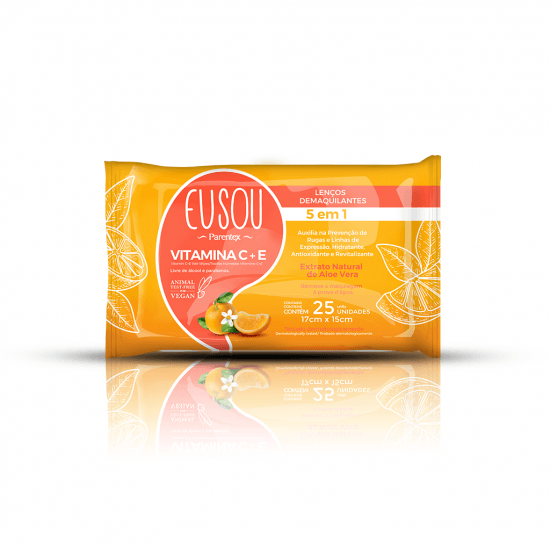 Toalhas Demaquilantes Eu Sou Parentex Com Vitamina C -50 Unidades