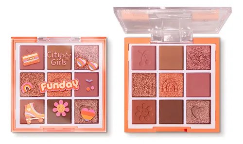 Paleta De Sombras Funday 9 Cores Matte Cintilante City Girls